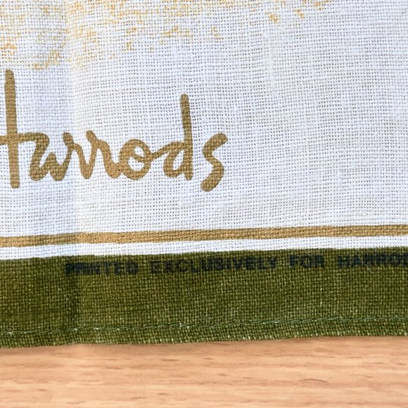 Vintage Harrods Print Linen Tea Towel - Picture 3 of 4